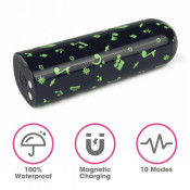 Перезаряжаемый светящийся в темноте мини-вибратор "Music massager"