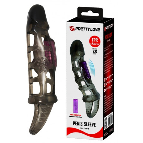 Насадка на член с вибрацией на стволе "Pretty Love Harrison"