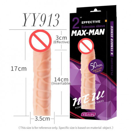 Реалистичная Насадка на член телесного цвета "Max-Man" 