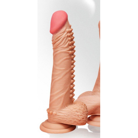 Реалистичный фаллоимитатор на присоске с стимулирующими шипами на стволе "Enduro blaster 9,0"