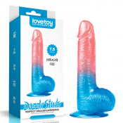 Яркий фаллоимитатор с мошонкой на присоске "Dazzle Studs" 7,5"