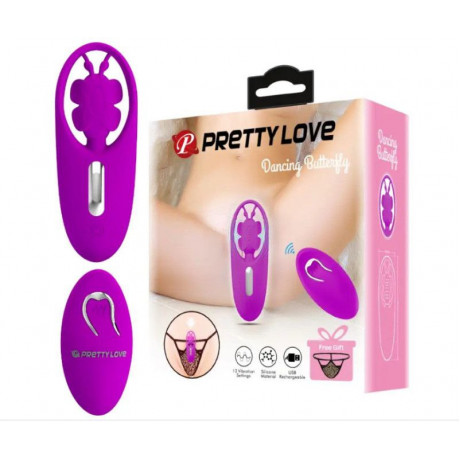 Перезаряжаемый вибростимулятор для клитора с дистанционным пультом "Pretty Love Dancing Butterfly"