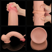 Супер огромный фаллоимитатор на присоске ''King Size Sliding Skin Dual Layer Dong" 14"