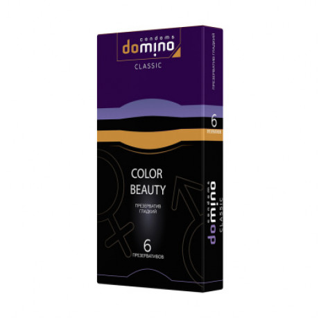 Гладкие разноцветные презервативы "Domino Colour Beauty", 6 шт