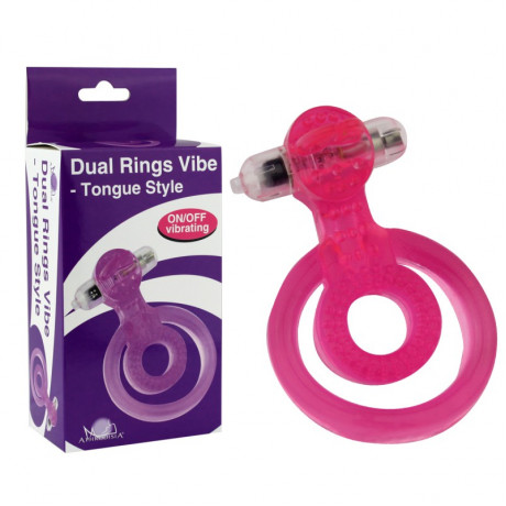 Виброкольцо "DUAL RINGS VIBE-TONGUE STYLE"