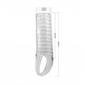 Стимулирующая Насадка на член с кольцом для мошонки и с открытой головкой "Pretty Love Hartman"