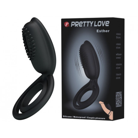 Двойное виброкольцо со стимулирующими усиками "Pretty Love Esther"