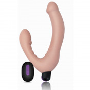 Женский страпон с дистанционным пультом управления и вибрацией "iJoy Strapless Strap-On"