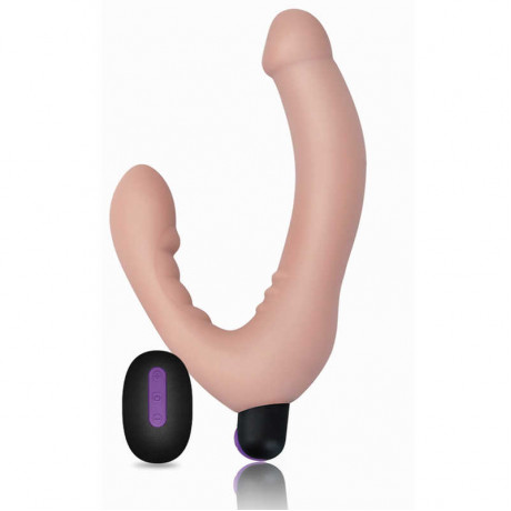 Женский страпон с дистанционным пультом управления и вибрацией "iJoy Strapless Strap-On"