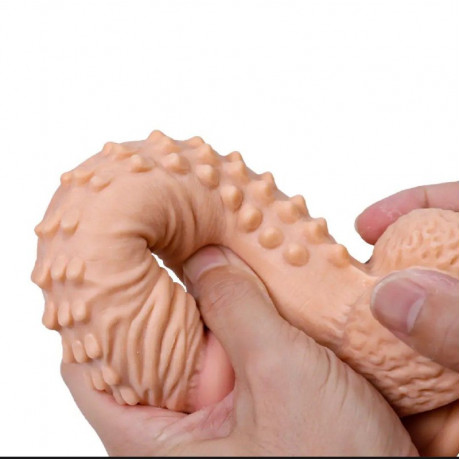 Реалистичный фаллоимитатор на присоске с стимулирующими шипами на стволе "Enduro blaster 9,0"