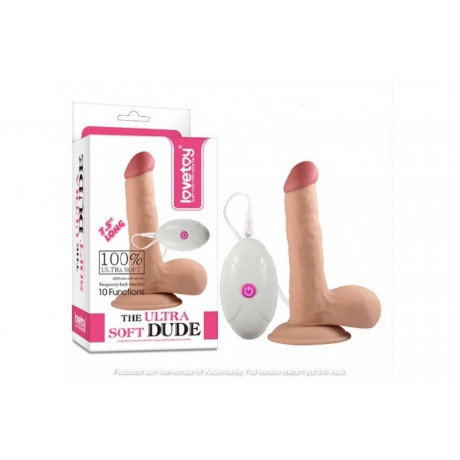 Фаллоимитатор на присоске с вибрацией "ULTRA SOFT DUDE" 