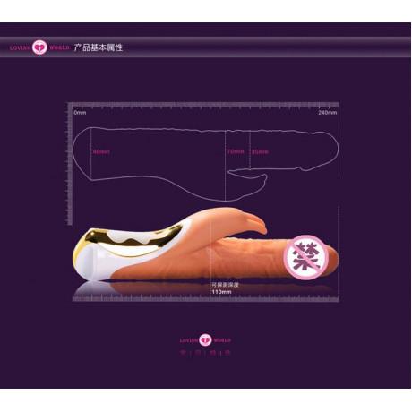 Фаллоимитатор с вибрацией и клиторальной стимуляцией "Emperor" 