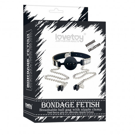 Кляп с зажимами на соски "Bondage Fetish"