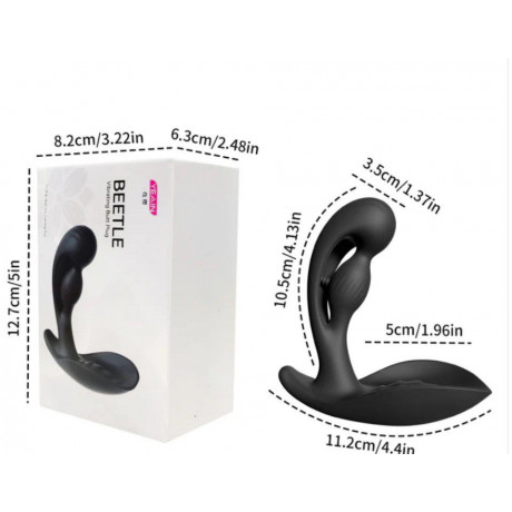 Анальный перезаряжаемый плаг с вибрацией и с пультом управления "Beetle Yeain"