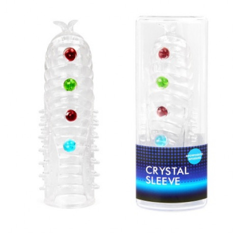 Прозрачная насадка на член со стимулирующими шариками "Crystal Sleeve"