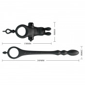 Эрекционное виброкольцо на член и рифлёный анальный стимулятор "Pretty Love Penis sleeve 5"