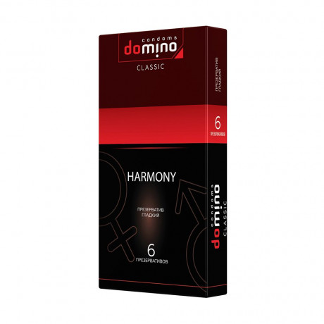 Гладкие презервативы со смазкой "Domino Harmony", 6 шт