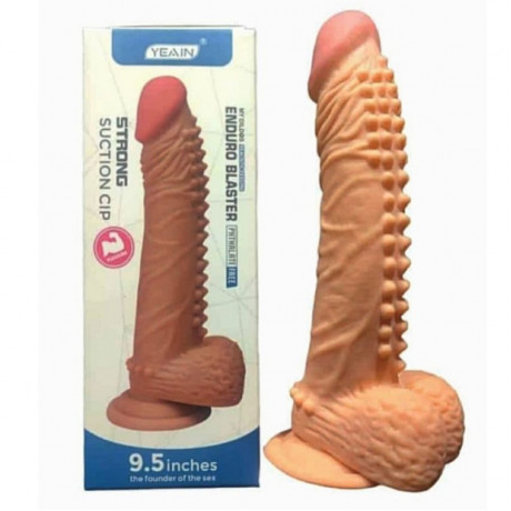 Реалистичный фаллоимитатор на присоске с стимулирующими шипами на стволе "Enduro blaster 9,0"