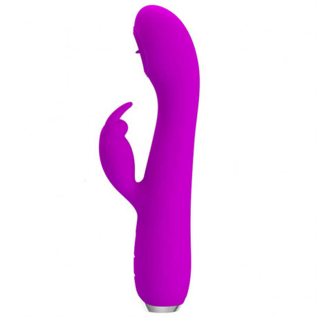 Перезаряжаемый Вибратор со стимуляцией на головке в виде язычка и стимуляцией клитора "Pretty Love Rachel"