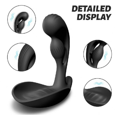 Анальный перезаряжаемый плаг с вибрацией и с пультом управления "Beetle Yeain"
