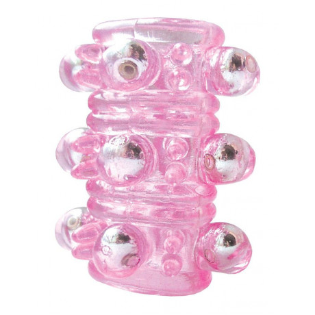 Насадка на член с металлическими шариками и открытой головкой "Erowoman Eroman"