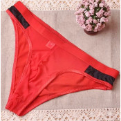 Прозрачные мужские трусы красные