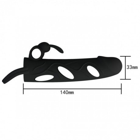 Насадка на член с кольцом для мошонки и вибрацией "Pretty Love"