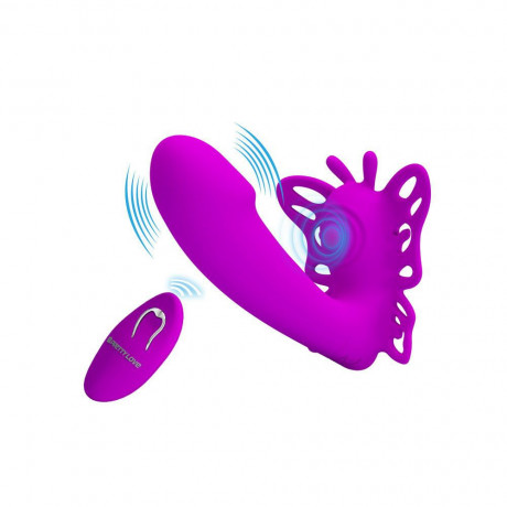 Вибростимулятор в виде бабочки с фаллосом "Pretty love Katherine"