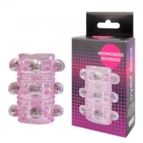Насадка на член с металлическими шариками и открытой головкой "Erowoman Eroman"