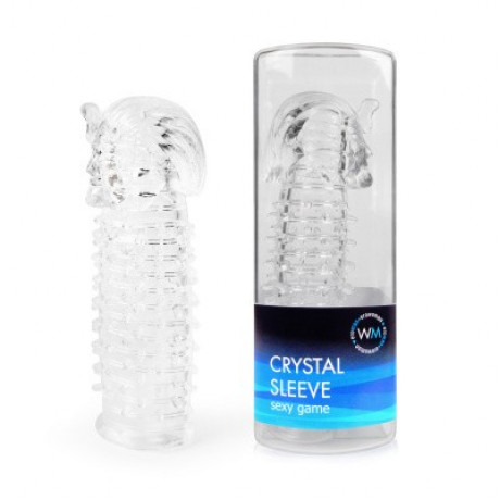 Прозрачная насадка на член без вибрации со стимулирующими усиками "Crystal Sleeve"