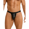 Мужские сексуальные виниловые черные стринги MP255