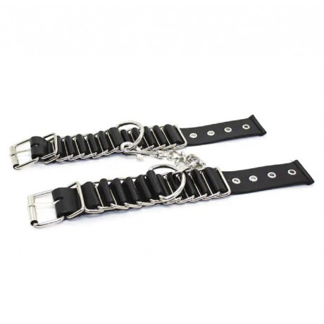 Наручники из металла и искусственной кожи на запястья "Yeain SMSKJK-24" 