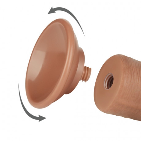 Двухслойный реалистичный фаллоимитатор со скользящей кожей на присоске без мошонки "Sliding skin 8'0"