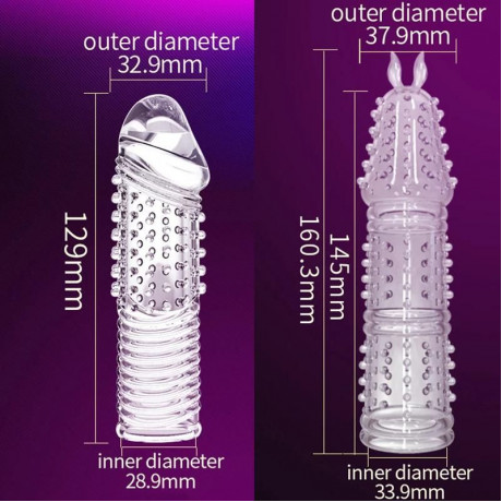 Прозрачная насадка на член со стимулирующими усиками "Transformers" 