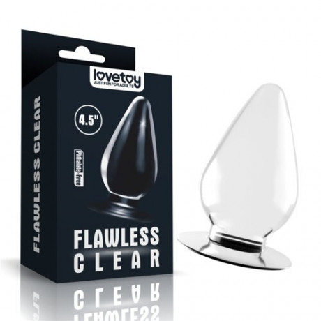 Прозрачная анальная пробка на присоске "Flawless Clear" 4,5"