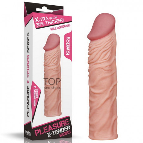 Реалистичная насадка на член телесного цвета "Lovetoy"