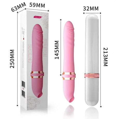 Вибратор с поступательными движениями и вакуумной стимуляцией "Yeain"