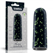 Перезаряжаемый светящийся в темноте мини-вибратор "Music massager"