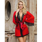 Прозрачный халат с кружевами R81157