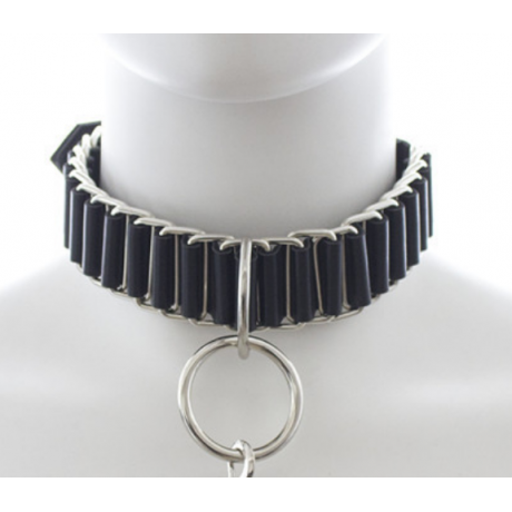 Ошейник с поводком из металла и искусственной кожи "Yeain"