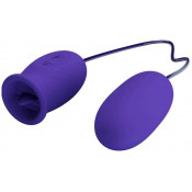 Виброяйцо со стимулятором в виде язычка 2 в 1 "Pretty Love Daisy Youth"