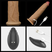 Фаллоимитатор на присоске с вибрацией и ротацией и пультом управления "Nature Cock" 9''