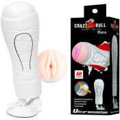 Перезаряжаемый мастурбатор на присоске с вибрацией "Crazy Bull Flora 2"
