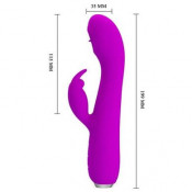 Перезаряжаемый Вибратор со стимуляцией на головке в виде язычка и стимуляцией клитора "Pretty Love Rachel"