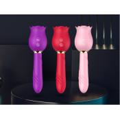 Перезаряжаемый Вибратор 2 в 1 с вакуумной стимуляцией клитора "Flower AFY-F35"