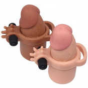 Реалистичная Насадка на член с кольцом для мошонки и со стимуляцией клитора "PLEASURE X-TENDER"