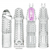 Прозрачная насадка на член со стимулирующими усиками "Transformers"