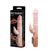 Перезаряжаемый вибратор с подогревом и клиторальной стимуляцией "Hot Bunny"