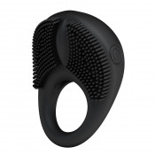 Силиконовое эрекционное виброкольцо на член со стимулирующими усиками на головке "Pretty Love Thimble"