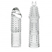 Прозрачная насадка на член со стимулирующими усиками "Transformers"